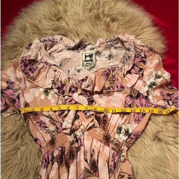 Jaase Peach & pink floral boho maxi dress - Picture 8 of 8